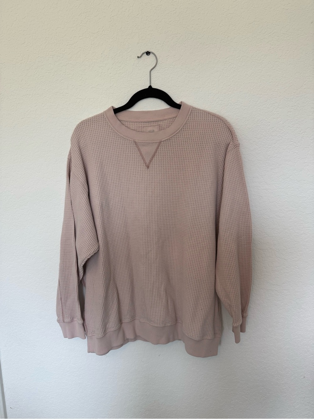 Aerie Waffle Knit Pullover Sweater - Blush